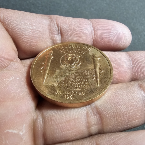 John F Kennedy JFK 1961 Inauguration Token Medal Commemorative Coin US President - Picture 5 of 7